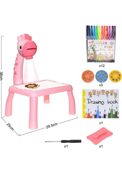 B Pembe ile Kutu Stili Çocuk LED Projektör Sanat Çizim Masa Işık Oyuncak Çocuklar Boyama Kurulu Masa El Sanatları Eğitim Öğrenme Boya Araçları Oyuncaklar Için Gir (Yurt Dışından) fiyatları