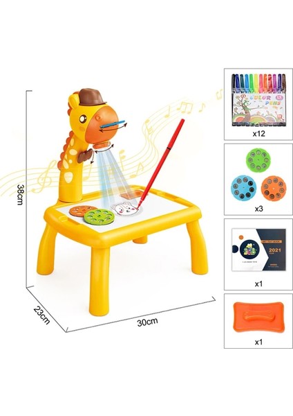 B Pembe ile Kutu Stili Çocuk LED Projektör Sanat Çizim Masa Işık Oyuncak Çocuklar Boyama Kurulu Masa El Sanatları Eğitim Öğrenme Boya Araçları Oyuncaklar Için Gir (Yurt Dışından) modelleri