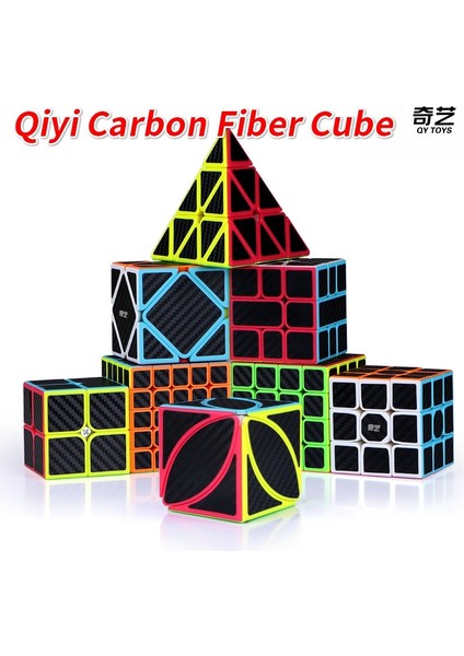 Yaprak Küp Stili Qiyi Karbon Fiber Küp Mageed Cube Skew Sq-1 Piramit Küp X-Cube Yaprak Bulmaca Neo Cubo Magico (Yurt Dışından)