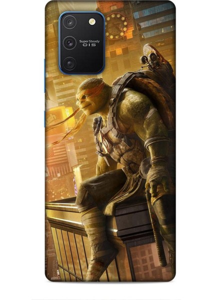 Samsung Galaxy S10 Lite Kılıf Caliburn 10 Michelengelo Ninja Kablumbağalar Full Hd Kılıf