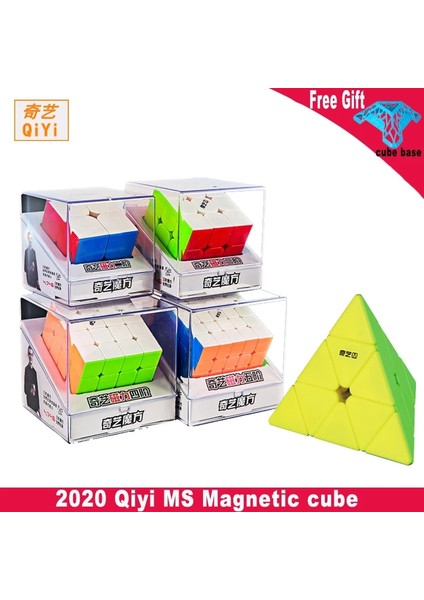 Piramit Çıkartmasız Stil 2020 Yeni Qiyi Ms Manyetik Serisi 2x2 3x3 4x4 5x5 Piramit Sihirli Küp Stickerless Hız Küpü Bükülen Bulmaca Eğitici Oyuncaklar (Yurt Dışından) modelleri