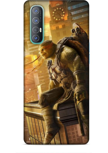 Oppo Reno 3 Pro Kılıf Caliburn 10 Michelengelo Ninja Kablumbağalar Full Hd Kılıf