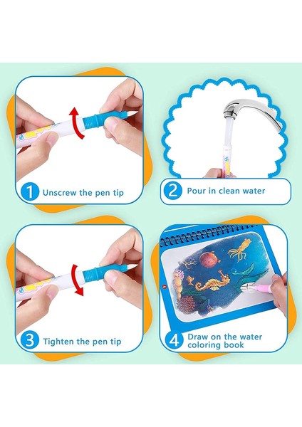 Rastgele 1 Adet Tarzı Çizim Montessori Oyuncaklar Büyülü Su Kitabı Yeniden Kullanılabilir Boyama Boya Duyusal Kitaplar Erken Eğitim Doğum Günü Noel Yeni Yıl Hediyesi (Yurt Dışından) fırsatları