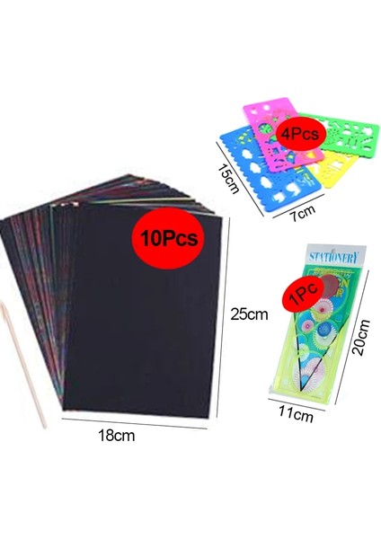 10-16K4HTC1WHC Stili Sihirli Renk Gökkuşağı Scratch Sanat Kağıt Kartı Set Graffiti Stencil ile Çizim Sopa Dıy Sanat Boyama Oyuncak Çocuklar Için Gyh (Yurt Dışından)