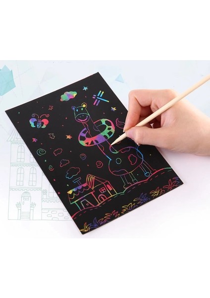 10-16K4HTC1WHC Stili Sihirli Renk Gökkuşağı Scratch Sanat Kağıt Kartı Set Graffiti Stencil ile Çizim Sopa Dıy Sanat Boyama Oyuncak Çocuklar Için Gyh (Yurt Dışından)