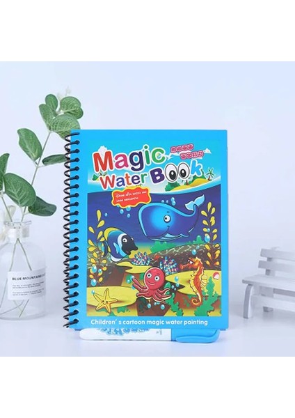 Balina Tarzı Montessori Oyuncaklar Yeniden Kullanılabilir Boyama Kitabı Büyülü Su Çizim Kitabı Çocuklar Için Duyusal Erken Eğitim Oyuncaklar Doğum Günü Hediyesi (Yurt Dışından)