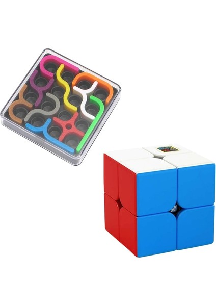 2x2 Eğriler Stili Moyu Meilong Paketi Hediye Sihirli Küp 3 Stickerless Cubo Magico Profesyonel Hız Küpleri Öğrenciler Için Eğitici Oyuncaklar (Yurt Dışından)