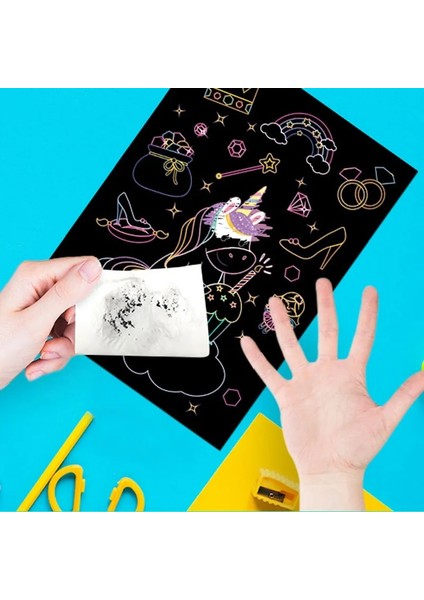 Hayvanat Bahçesi Stili Sihirli Gökkuşağı Renk Scratch Sanat Boyama Kağıt Kartı Kiti Karikatür Dinozor Çizim Tahtası Çocuklar Dıy Eğitici Oyuncaklar Montessori Oyuncaklar (Yurt Dışından)