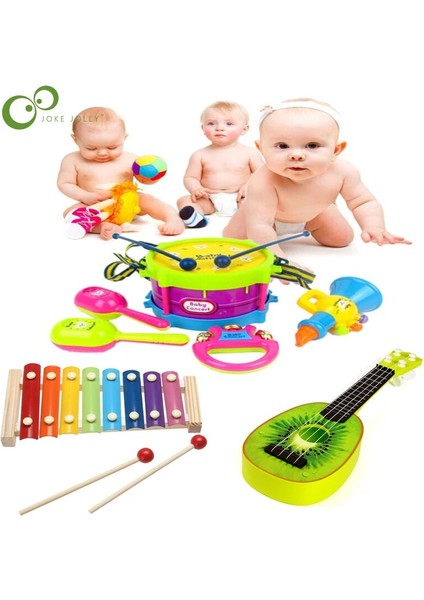 Karpuz Gitar Tarzı Müzikli Oyuncak Seti Rulo Davul Gitar Aletleri Band Kiti Çocuklar Erken Eğitici Oyuncak Hediye Bebek Kavrama El Çan Müzikli Oyuncaklar Zxh (Yurt Dışından) fiyatları