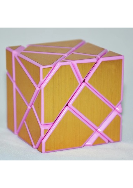 Pembe Taban Altın Stili Lefun Fangcun Ghost 6cm Küp Magico 3x3 Garip Şekilli Küp Sihirli Bulmaca Hollow Sticker Speedcube Eğitici Oyuncaklar Hayalet Küp (Yurt Dışından)
