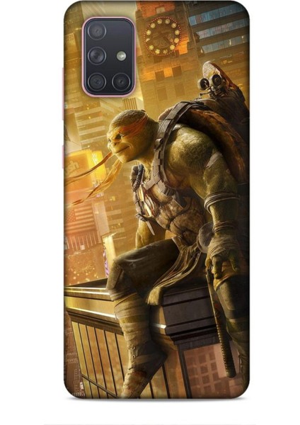 Samsung Galaxy A91 Kılıf Caliburn 10 Michelengelo Ninja Kablumbağalar Full Hd Kılıf