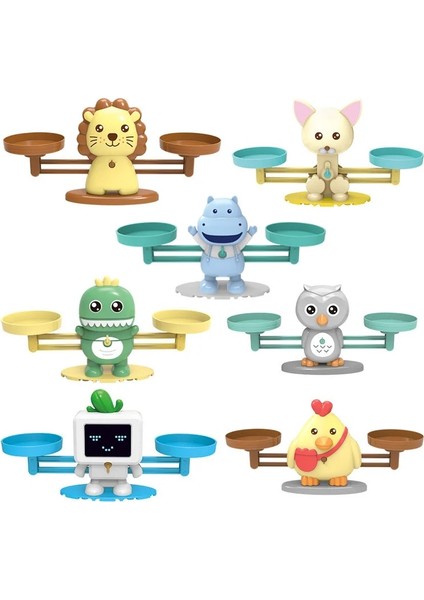 Dinozor - 3 Kart Stili Mini Zeki Maymun Denge Ölçeği Çocuklar Montessori Matematik Oyuncak Dijital Numara Tahta Oyunu Eğitici Öğrenme Oyuncaklar Öğretim Malzemesi (Yurt Dışından)