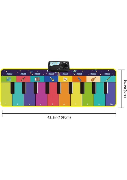 Y 110X36CM Stili 7 Stiller Büyük Boy Bebek Müzikal Mat Oyuncaklar Piyano Oyuncak Infantil Müzik Çalma Mat Çocuklar Erken Eğitim Öğrenme Çocuk Hediyeler (Yurt Dışından)