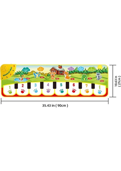 B 90X27CM Stili Sıcak Büyük Boy Bebek Müzikal Oyun Matı Hayvan Sesli Ayarlanabilir Piyano Klavye Oyuncak Enstrüman Infantil Erken Eğitim Hediye (Yurt Dışından)