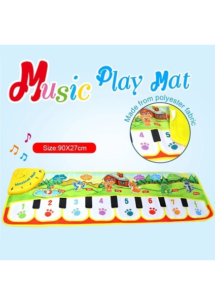 B 90X27CM Stili Sıcak Büyük Boy Bebek Müzikal Oyun Matı Hayvan Sesli Ayarlanabilir Piyano Klavye Oyuncak Enstrüman Infantil Erken Eğitim Hediye (Yurt Dışından) fırsatları