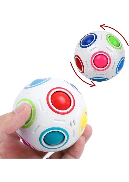 Beyaz Opp Torba Stili Sihirli Rubix Küp Gökkuşağı Topu Küp Hız Futbol Bulmaca Topu Fidget Oyuncaklar Çocuklar Için Yetişkin Stres Giderici Dekompresyon Topu (Yurt Dışından) indirimleri