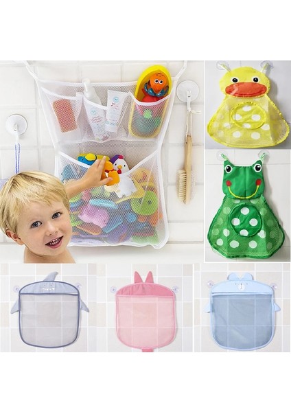 Derin Mavi Stil Banyo Oyuncakları Çocuklar Bebek Düzenli Depolama Vantuz Çanta Banyo Küvet Bebek Asılı Çanta Banyo Oyuncak Sepeti Örgü Saklama Çantası Su Oyuncak (Yurt Dışından) indirimleri
