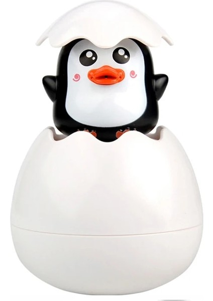 Siyah Penguen Stili Yeni Duş Bebek Oyuncakları Sevimli Ördek Penguen Yumurta Banyo Oyuncakları Su Püskürtme Yağmurlama Banyo Yağmurlama Yüzme Yürümeye Başlayan Oyuncaklar (Yurt Dışından)