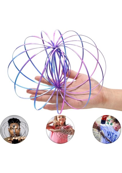 Renk Stili Akış Halkası Kinetik Yaylı Oyuncaklar Inanılmaz Akış Oyuncakları Flowring Kinetik Yaylı Oyuncak 3D Heykel Halkası Inanılmaz Oyuncak Hediye (Yurt Dışından)