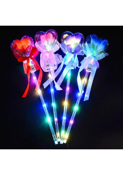 Sarı Stil 1 Adet Kalp Yıldız Şekli Glow Stick LED Aydınlık Sihirli Değnek Oyuncak Gül Çiçek LED Parti Konser Malzemeleri Çocuklar Için Hediye Babys (Yurt Dışından)