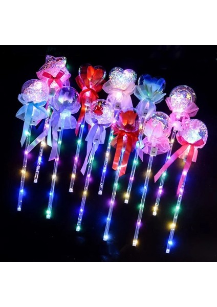 Sarı Stil 1 Adet Kalp Yıldız Şekli Glow Stick LED Aydınlık Sihirli Değnek Oyuncak Gül Çiçek LED Parti Konser Malzemeleri Çocuklar Için Hediye Babys (Yurt Dışından)