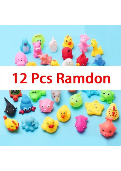 12 Adet Stil Yürüyor Banyo Oyuncakları Çocuklar Çekim Sepeti Küvet Su Oyun Seti Bebek Kız Erkek Için 3 Mini Plastik Basketbol Komik Duş ile (Yurt Dışından)