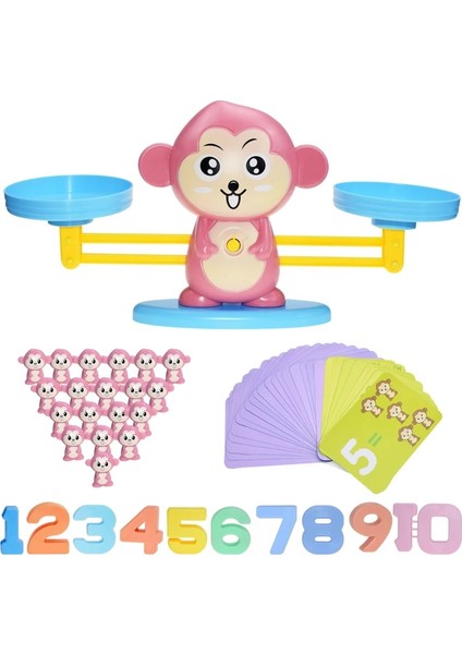 Pembe Maymun Stili Montessori Matematik Oyuncak Dijital Maymun Denge Ölçeği Eğitici Matematik Penguen Dengeleme Ölçeği Numarası Masa Oyunu Çocuklar Öğrenme Oyuncaklar (Yurt Dışından)