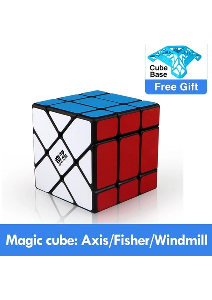 Yel Değirmeni Çıkartmasız Tarzı Qiyi 3x3 Fisher Fırıldak Eksen Sihirli Küp Bulmaca Hız Cubo Magico Mofangge Xmd Çocuklar Için Profesyonel Eğitici Oyuncak (Yurt Dışından)