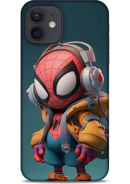 Apple iPhone 12 Kılıf Caliburn 25 Spiderman Bebek Soyulmayan Kılıf