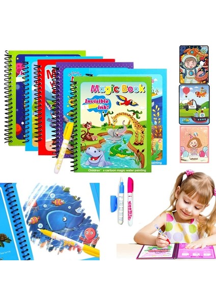 Hayvanat Bahçesi Stili 1 Adet Büyülü Kitap Su Çizim Montessori Oyuncaklar Yeniden Kullanılabilir Boyama Kitabı Sihirli Su Çizim Kitabı Duyusal Erken Eğitim Oyuncaklar (Yurt Dışından) fırsatları