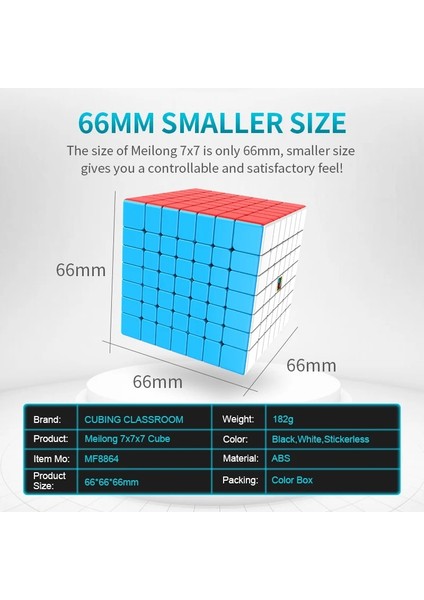 7X7X7 Stili Moyu Meilong Mofang Jiaoube Sihirli Hız 6x6 7x7 Puzzl 8x8 9x9 Cubo Magico Eğitici Oyuncaklar (Yurt Dışından)