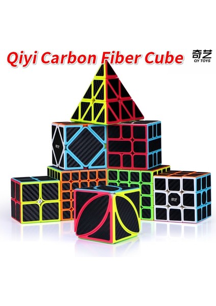 4X4X4 Stili Qiyi Karbon Fiber Küp Mageed Cube Skew Sq-1 Piramit Küp X-Cube Yaprak Bulmaca Neo Cubo Magico (Yurt Dışından)