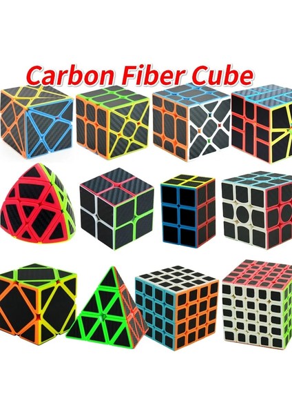 2x2 Mega Stil Karbon Fiber Küp Sihirli Küp Hız 2x2 3x3 4x4 5x5 Piramit Sq1 Çarpık Bulmaca Pirinç Hamuru Cubo Magico Oyuncaklar Çocuklar Için (Yurt Dışından)