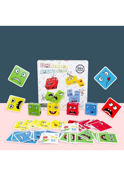 Mavi Kutu Stili Çocuklar Ahşap Ifade Şaşkın Sihirli Küp Yapı Taşları Montessori Eğitici Oyuncaklar Mantıksal Düşünme Ebeveyn-Çocuk Hediyesi Zxh (Yurt Dışından)