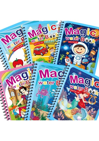No.4 Tarzı Çocuklar Büyülü Kitap Su Çizim Montessori Oyuncaklar Yeniden Kullanılabilir Boyama Kitabı Sihirli Su Çizim Kitabı Duyusal Erken Eğitim Oyuncaklar (Yurt Dışından)