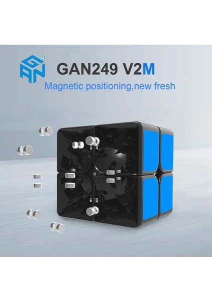 GAN249 V2 Stili Gan 249 V2M Manyetik Sihirli Hız Gan Küp 2x2 Profesyonel Mini Cep Küp Gan V2 Mıknatıs Küp Etiketsiz Bulmaca Gan Küp (Yurt Dışından)