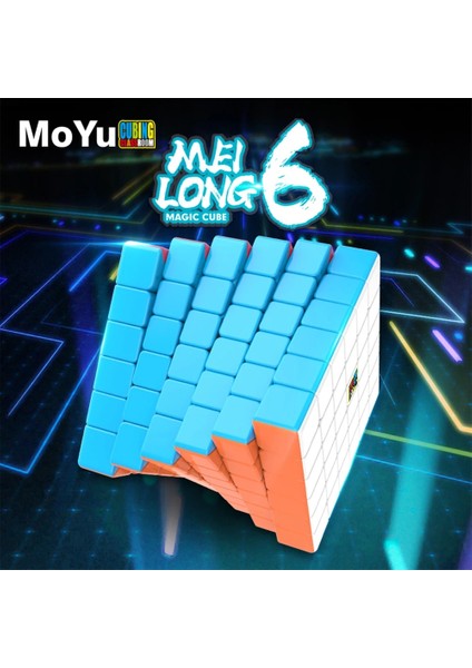 Siyah Stil Moyu Meilong 6 6x6 Sihirli Küp Cubingclassroom Mf6 Hız Küp Bulmaca 6x6 Çıkartmalar Oyuncaklar Çocuklar Için Çocuk Acemi (Yurt Dışından)