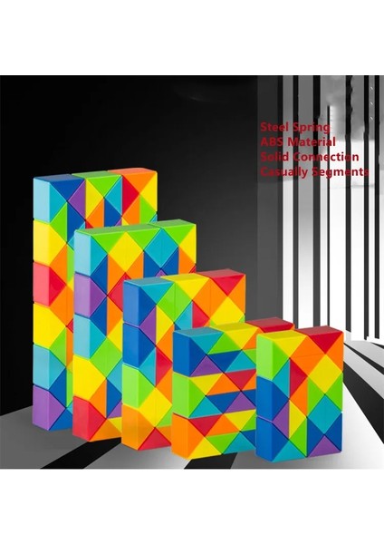 No.36 Tarzı Dingsheng 24 ve Segmentler Magic Rule Snake Çok Renkli 3D Bulmaca Fidget Gam Fidge Cube Twist Dönüştürülebilir Çocuk Puzzl (Yurt Dışından)