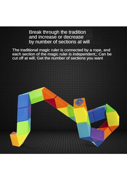 No.36 Tarzı Dingsheng 24 ve Segmentler Magic Rule Snake Çok Renkli 3D Bulmaca Fidget Gam Fidge Cube Twist Dönüştürülebilir Çocuk Puzzl (Yurt Dışından)
