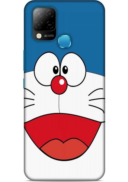 Infinix Hot 10T Kılıf Caliburn 22 Mavi Beyaz Kap