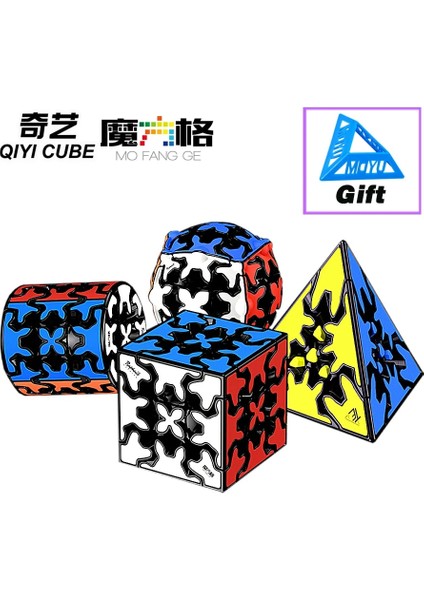 Piramit ve 3x3 Stili Qiyi Küp Dişli Küp Mofangge Manjik Bulmaca Oyuncakları Dişli Küpler Top Silindir Piramit Piramorfik 3x3 Hız Küpleri Dişliler Yapboz (Yurt Dışından) indirimleri