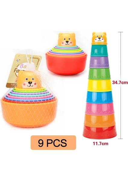 P Stili Bebek Banyo Oyuncakları Istifleme Fincan Oyuncaklar Renkli Erken Eğitici Bebek Oyuncakları Tekne Şeklinde Yığılmış Bardak Gökkuşağı Katlanır Kule Oyuncaklar Hediye (Yurt Dışından)