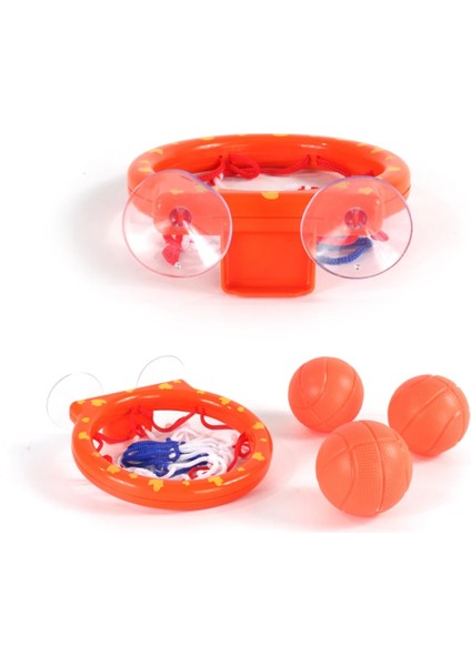Turuncu Tarzı Yürüyor Banyo Oyuncakları Çocuklar Çekim Sepeti Küvet Su Oyun Seti Bebek Kız Erkek Için 3 Mini Plastik Basketbol Komik Duş ile (Yurt Dışından) indirimleri
