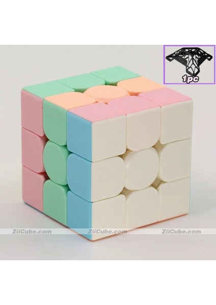 Macaron 3x3 Stili Moyu Meilong Sihirli Küpler Macaron X2 3x3 4x4 5x5 Profesyonel Işemiş Pembe Küp Tickerless Bulmaca (Yurt Dışından)