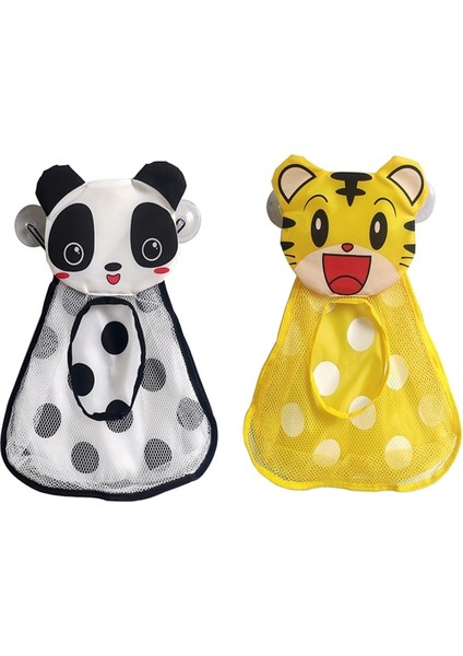 TJ093-24 Adet Tarzı Bebek Banyo Oyuncakları Sevimli Kaplan Panda Örgü Net Oyuncak Saklama Çantası Güçlü Vantuz Banyo Oyun Çantası Banyo Organizatör Su Oyuncakları Çocuk Için (Yurt Dışından)
