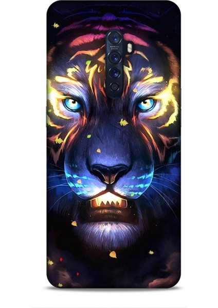 Oppo Reno 2 Kılıf Caliburn 12 Aslan Colorful Tasarım Kılıf