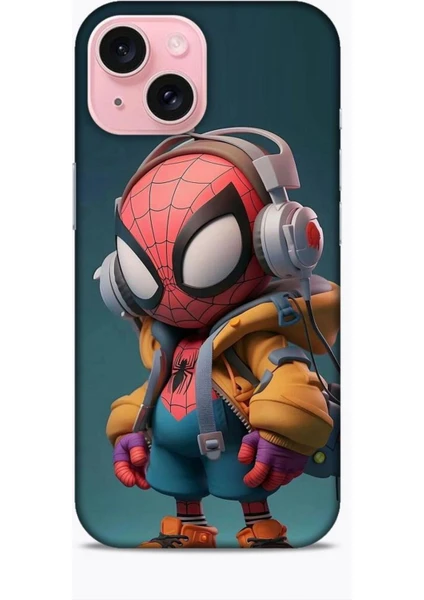 Apple iPhone 15 Kılıf Caliburn 25 Spiderman Bebek Soyulmayan Kılıf