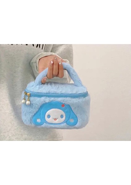 Syn İletişim Cinnamoroll Sakura Kawai Sanrio Peluş Makyaj Kozmetik Seyahat Bebek Bakım Düzenleyici El Çantası