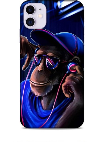 Apple iPhone 11 Kılıf Caliburn 20 Maymun Mavi Renkli Kılıf