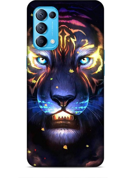 Oppo Reno 5 Kılıf Caliburn 12 Aslan Colorful Tasarım Kılıf
